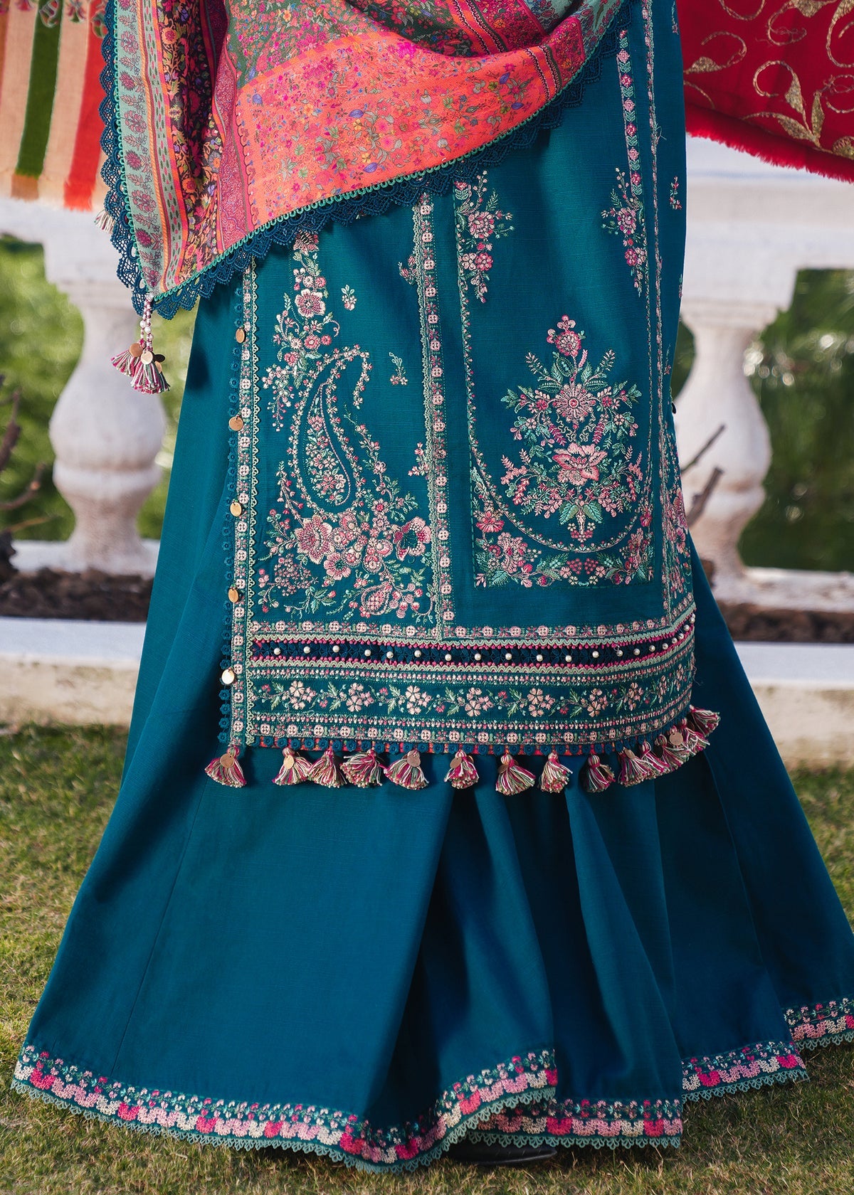 HRN - 3PC LAWN EMBROIDERED UNSTICH (ZINC)