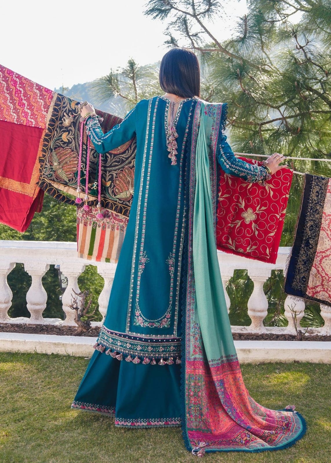 HRN - 3PC LAWN EMBROIDERED UNSTICH (ZINC)
