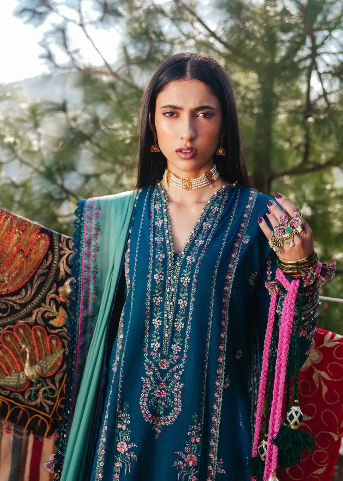 HRN - 3PC LAWN EMBROIDERED UNSTICH (ZINC)
