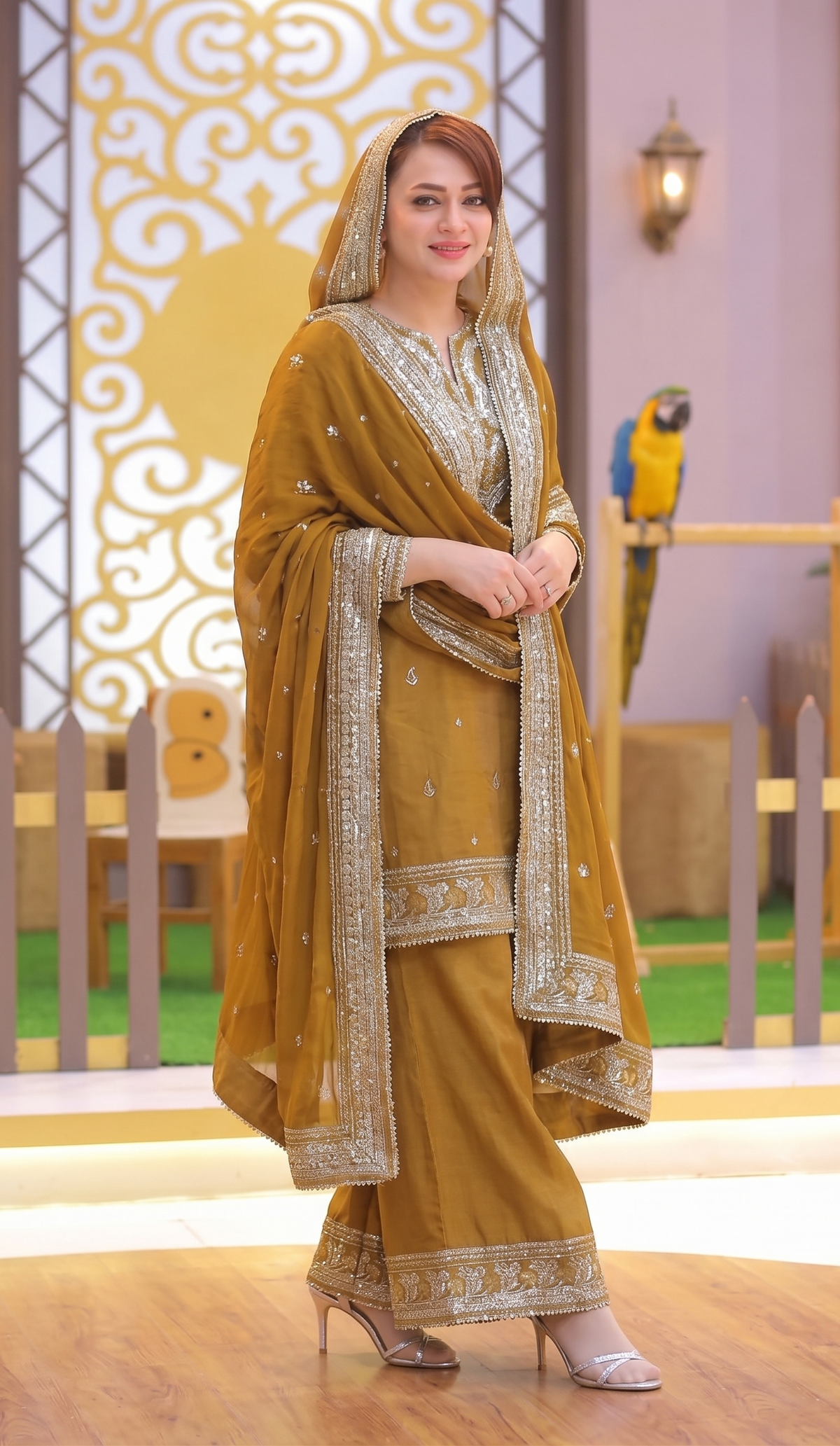 ANL - 3PC LAWN EMBROIDERED UNSTITCHED (MUSTARD)