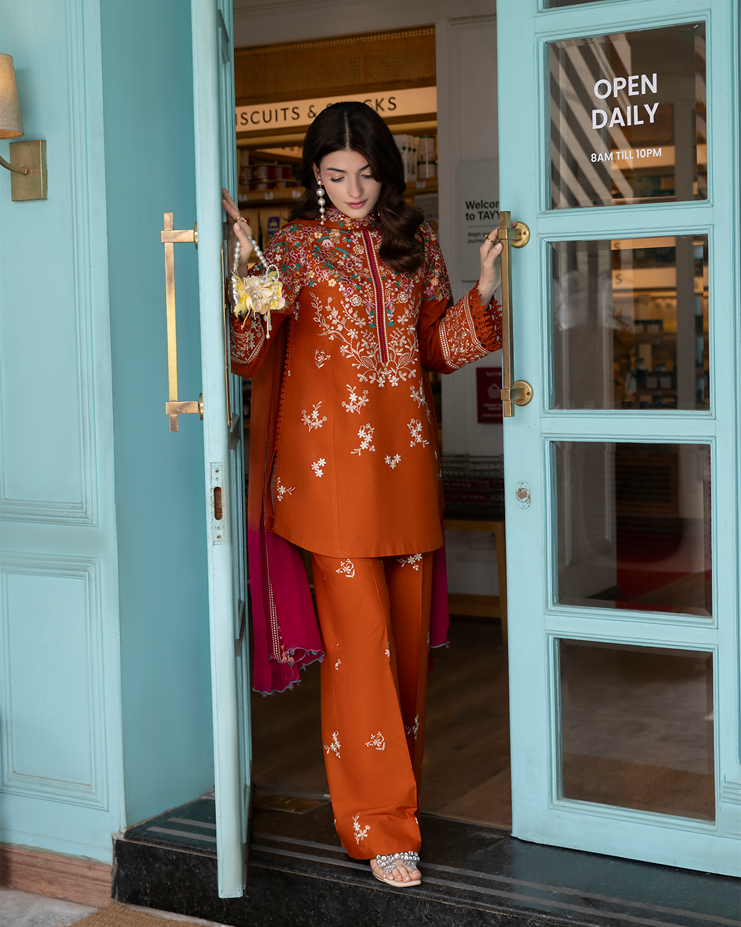 BTK - 3PC LAWN EMBROIDERED UNSTITCHED (RUST)