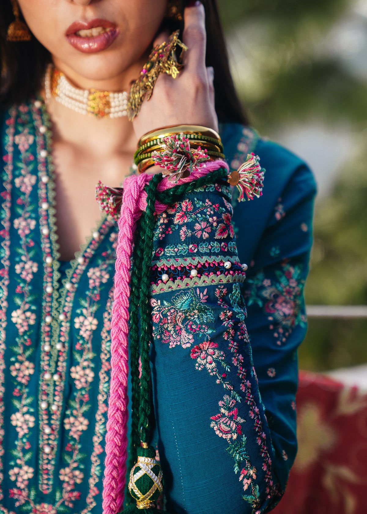 HRN - 3PC LAWN EMBROIDERED UNSTICH (ZINC)