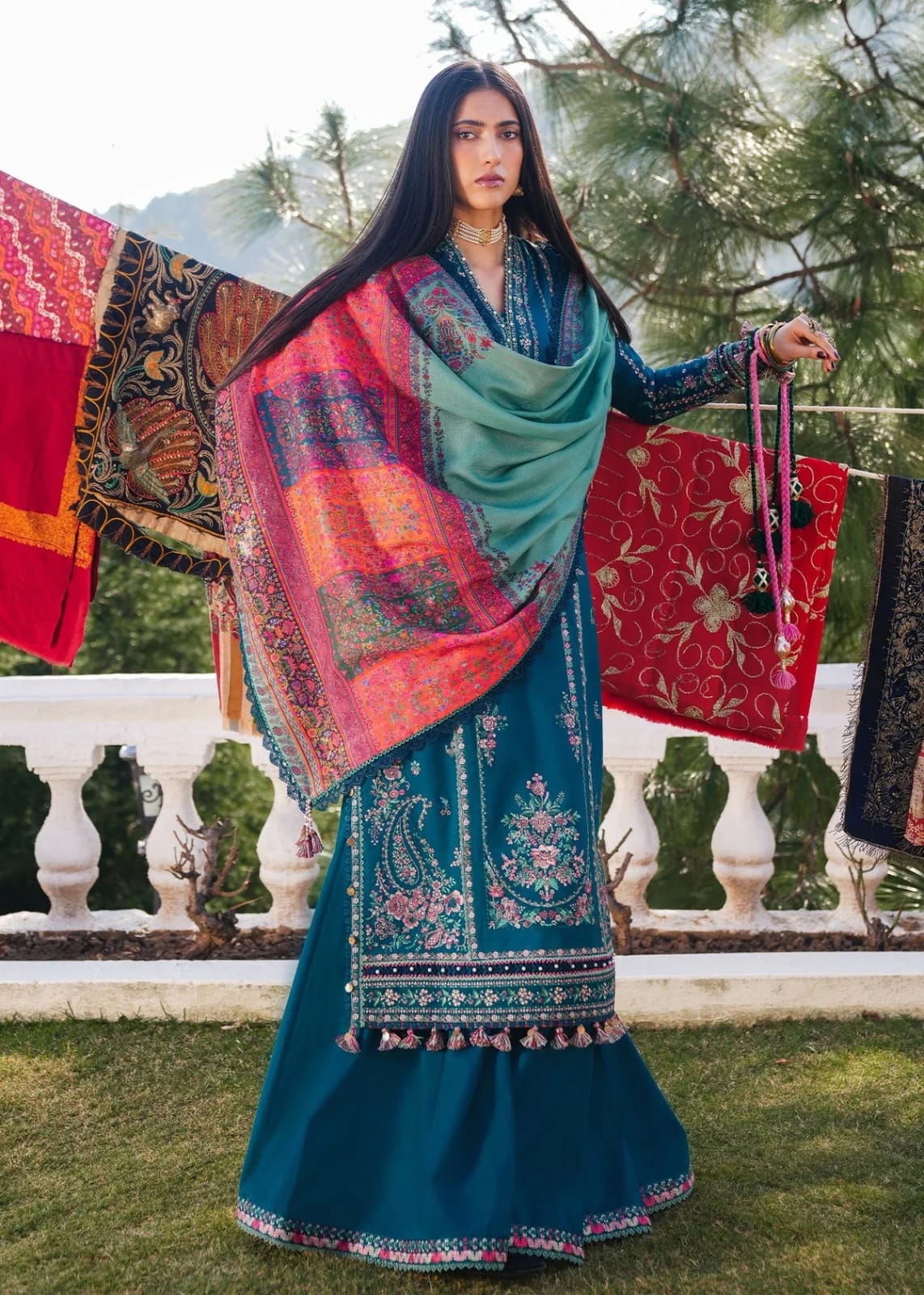 HRN - 3PC LAWN EMBROIDERED UNSTICH (ZINC)