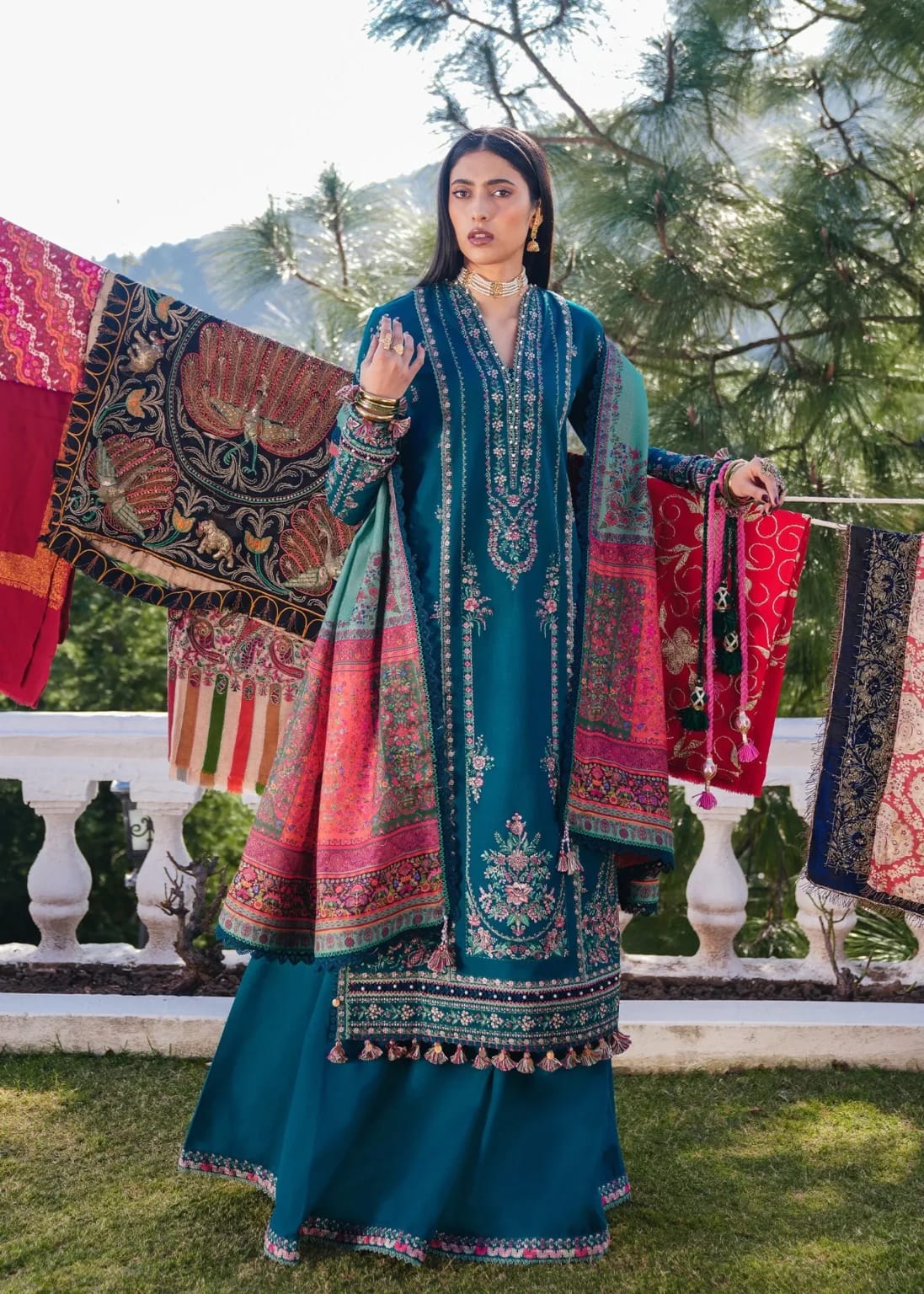 HRN - 3PC LAWN EMBROIDERED UNSTICH (ZINC)