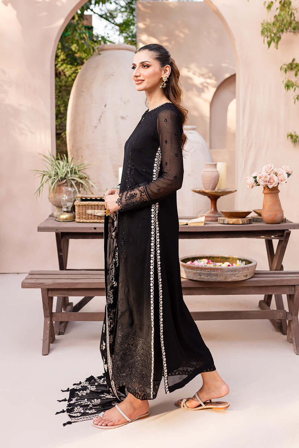 AZR - 3PC LAWN EMBROIDERED UNSTITCHED (BLACK)